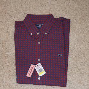 [NWT] Vineyard Vines Flannel Button Down Long Sleeve Men's (Red/Blue) Size M